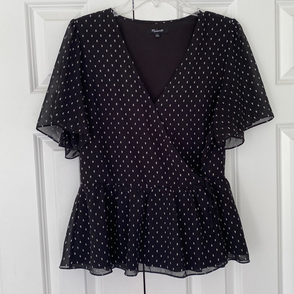 Madewell peplum wrap blouse